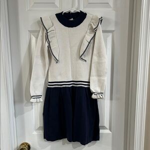 Girl’s Navy and White Dress